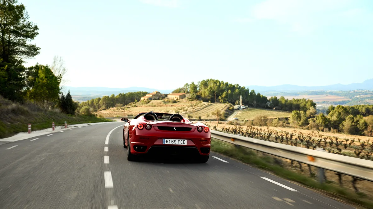 Ferrari F430 Spider on a vineyard route near Barcelona GT Rent