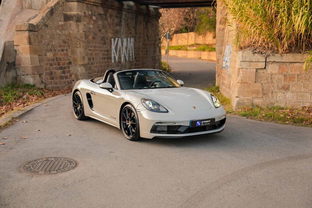 porsche 718 boxster grey street landscape